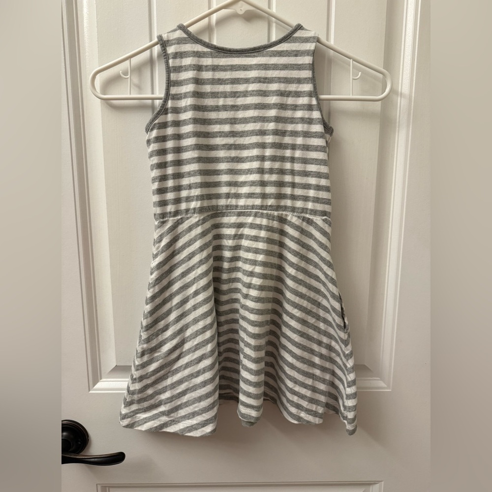 Striped Gray Kids Dress - Picture 2 of 3